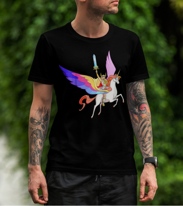 She Ra Kids DreamWorks Action Adventure With Swift Wind Pegasus T-Shirt