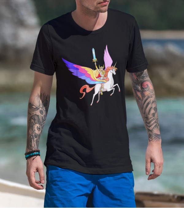 She Ra Kids DreamWorks Action Adventure With Swift Wind Pegasus T-Shirt
