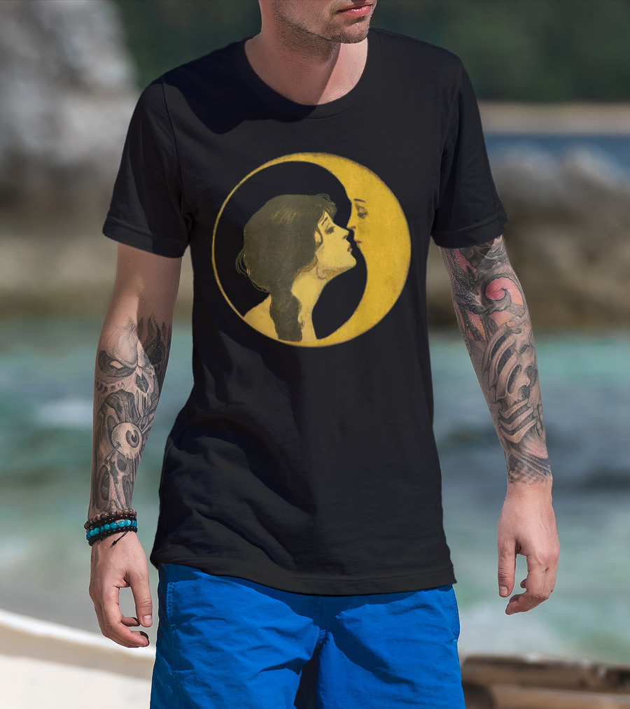 Kiss The Man On The Moon Vintage Celestial T-Shirt