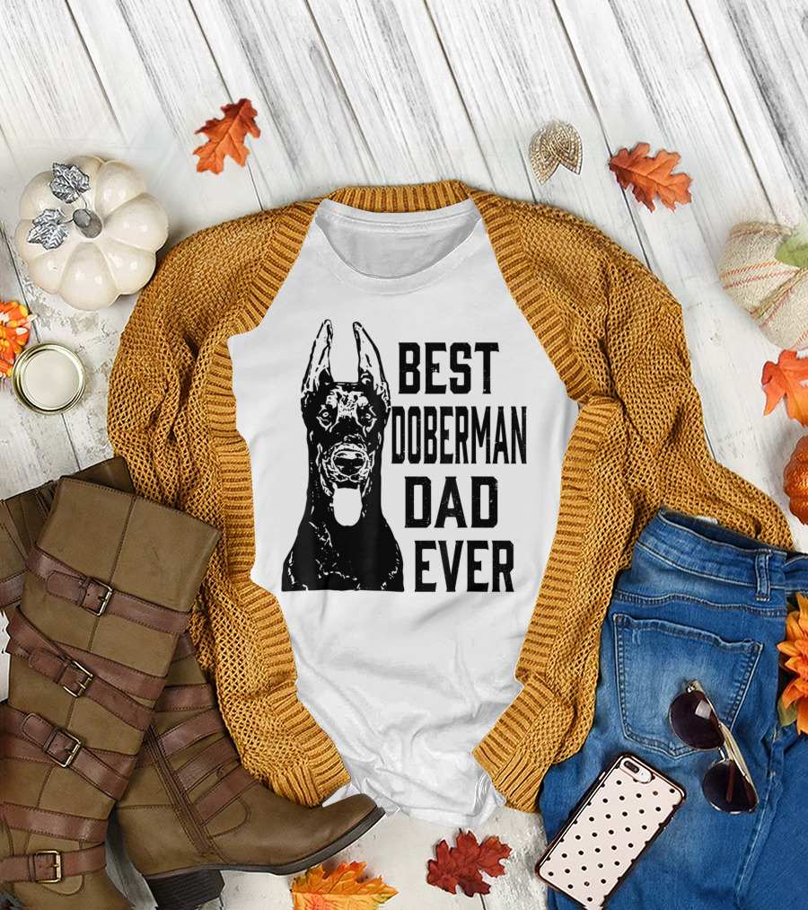 Best Doberman Dad Ever Mens Funny Dog T-Shirt