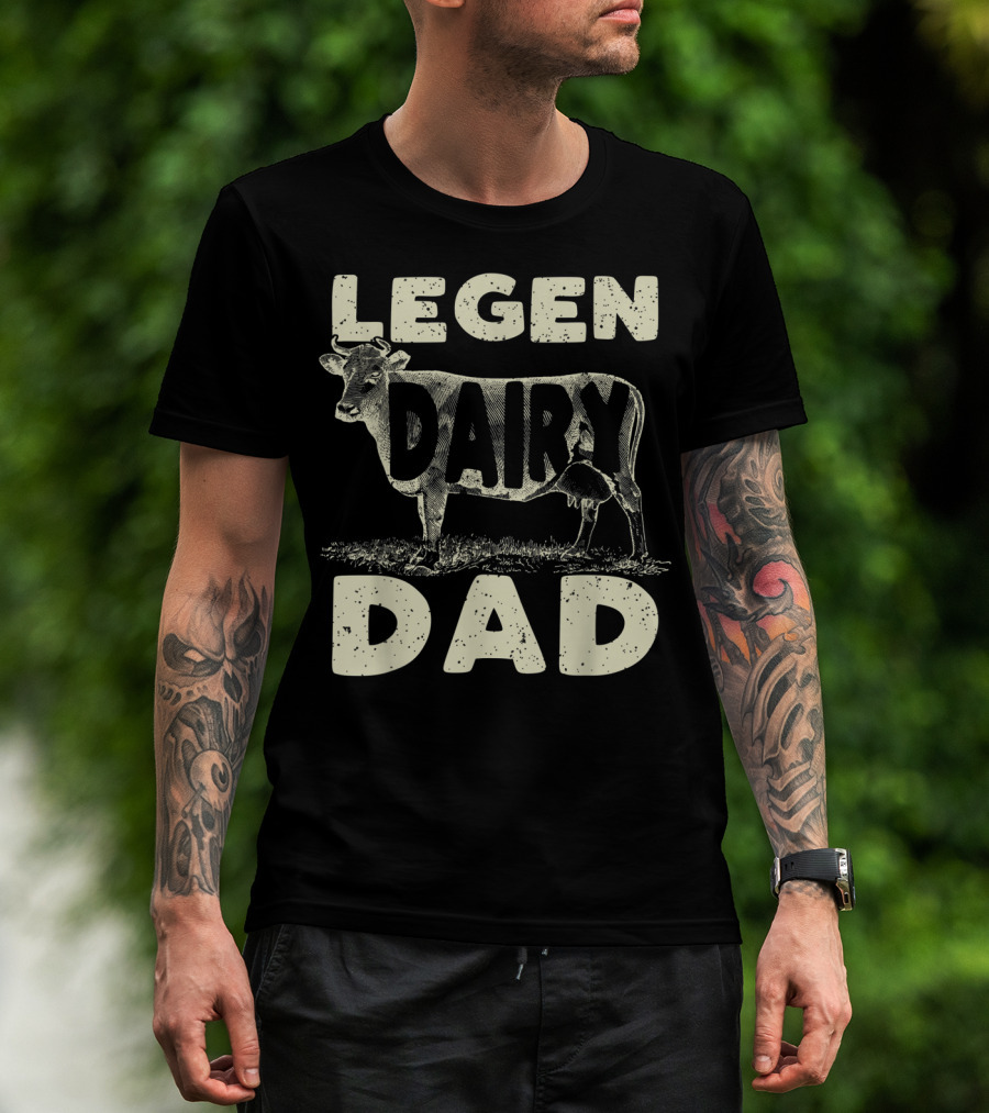 Mens Legen Dairy Dad Cow Farmer Father's Day T-Shirt