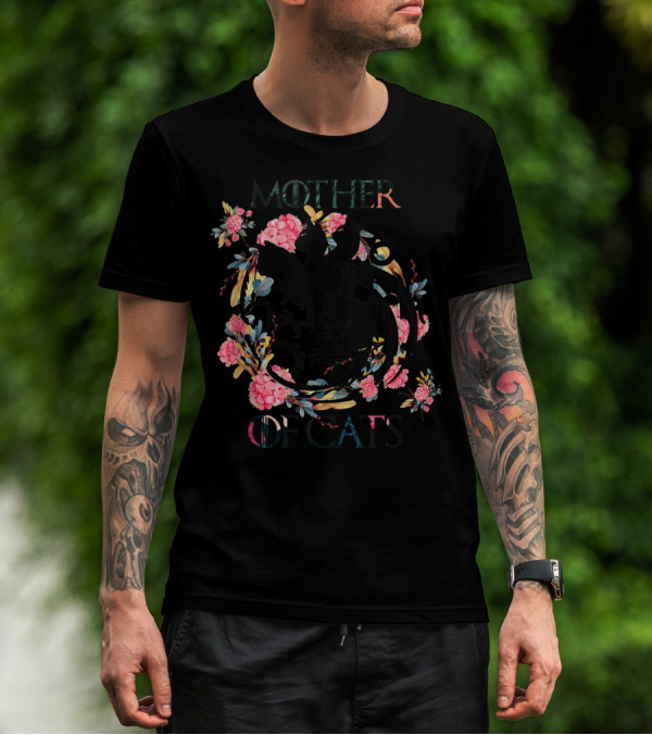 Mother Of Cats Dragon Floral T-Shirt