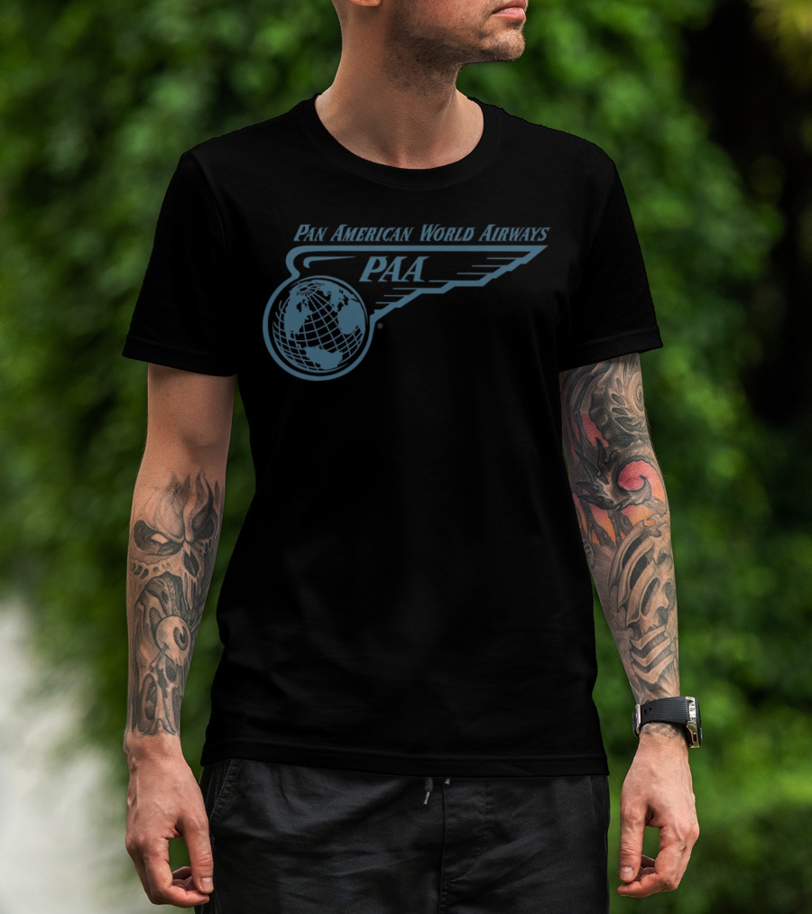 Pan American World Airways PAA Wing And Globe T-Shirt