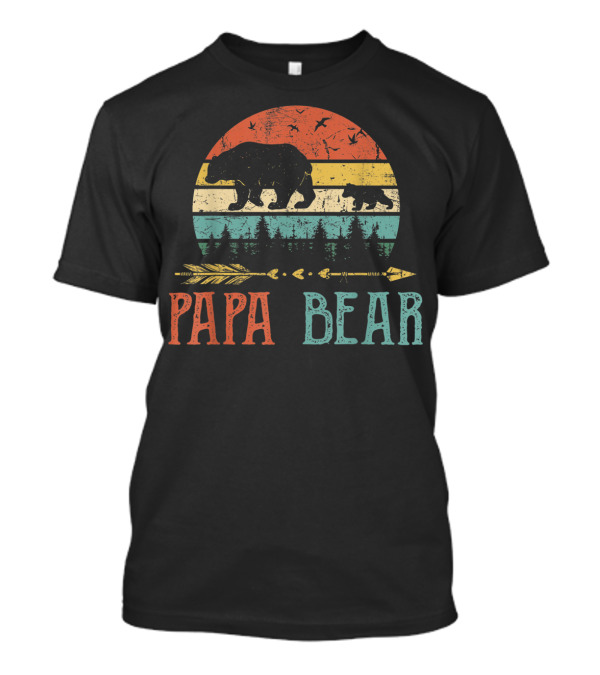 Papa Bear Vintage Retro Wildling Father's Day Bear T-Shirt