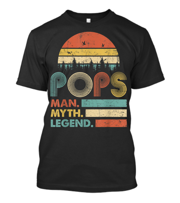 Pops The Man The Myth The Legend Retro Sunset T-Shirt