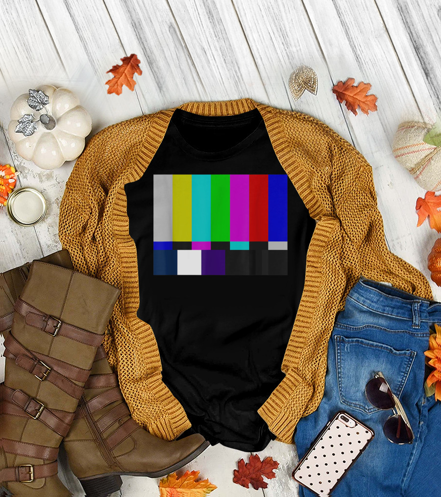 TV Test Pattern Test Card PAL NTSC Retro Colors T-Shirt