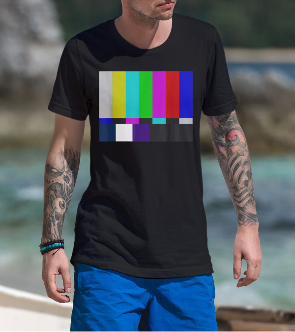 TV Test Pattern Test Card PAL NTSC Retro Colors T-Shirt