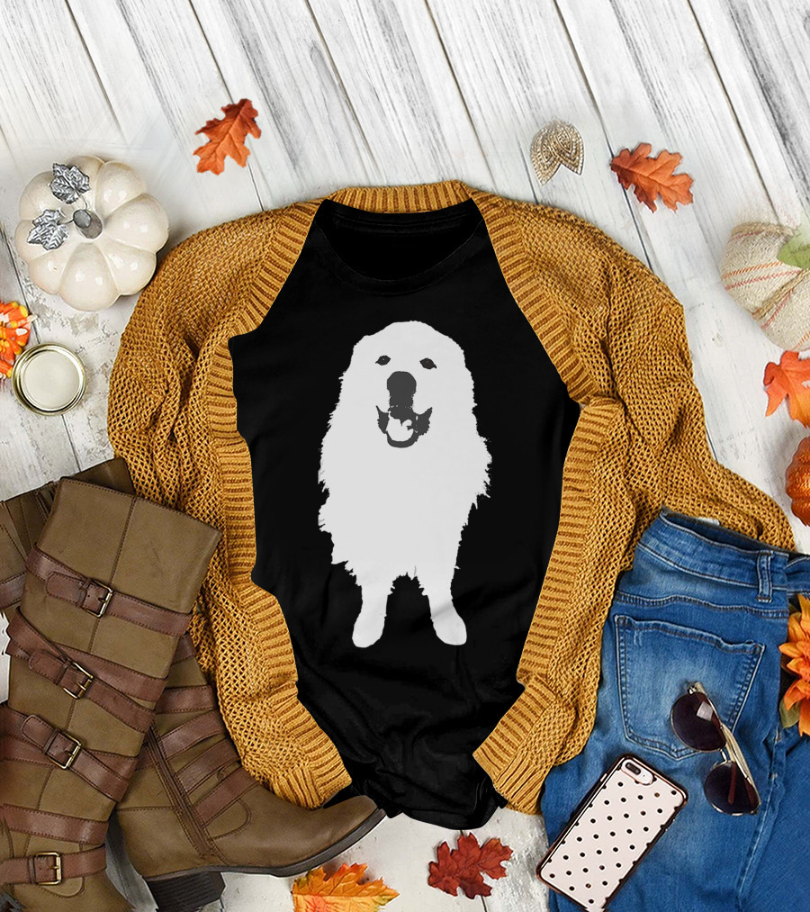 Great Pyrenees Dog Silhouette Smiling T-Shirt