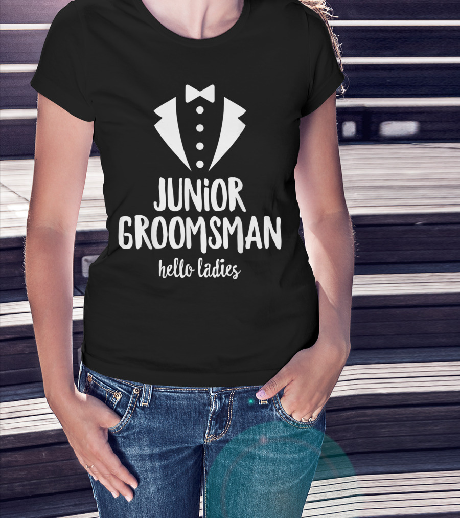 Junior Groomsman Hello Ladies Tuxedo T-Shirt