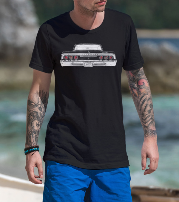 64 Impala Lowrider Rear View T-Shirt