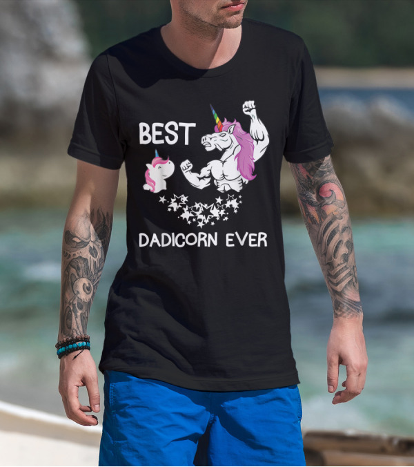 Best Dadicorn Ever Unicorn Dad Baby Father's Mens T-Shirt