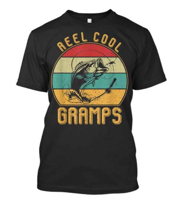 Mens Reel Cool Gramps Fishing Father's Day T-Shirt