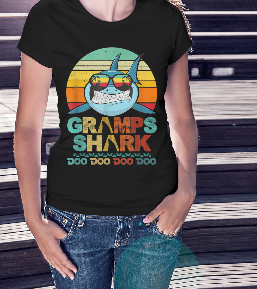 Gramps Shark Doo Doo Doo Doo Mens Vintage Funny T-Shirt