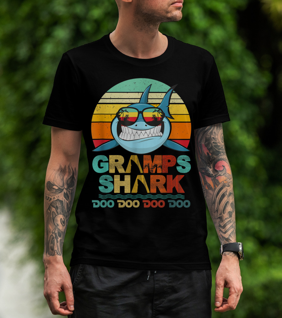 Gramps Shark Doo Doo Doo Doo Mens Vintage Funny T-Shirt
