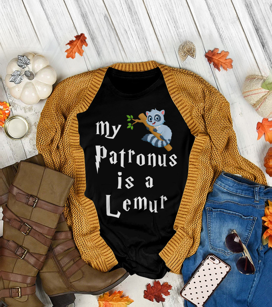 My Patronus Is A Lemur Cute Lemurs Magic Humor T-Shirt