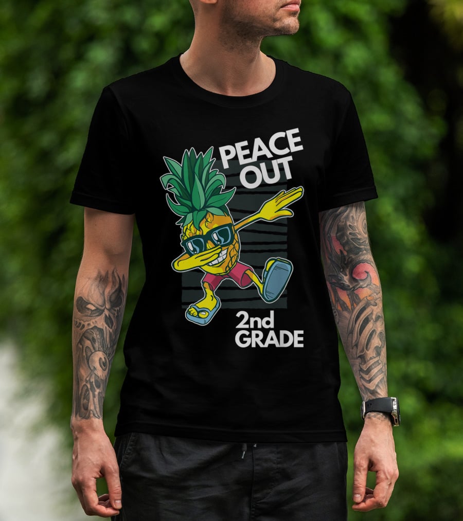 Peace Out Pineapple Dabbing 2nd Grade T-Shirt