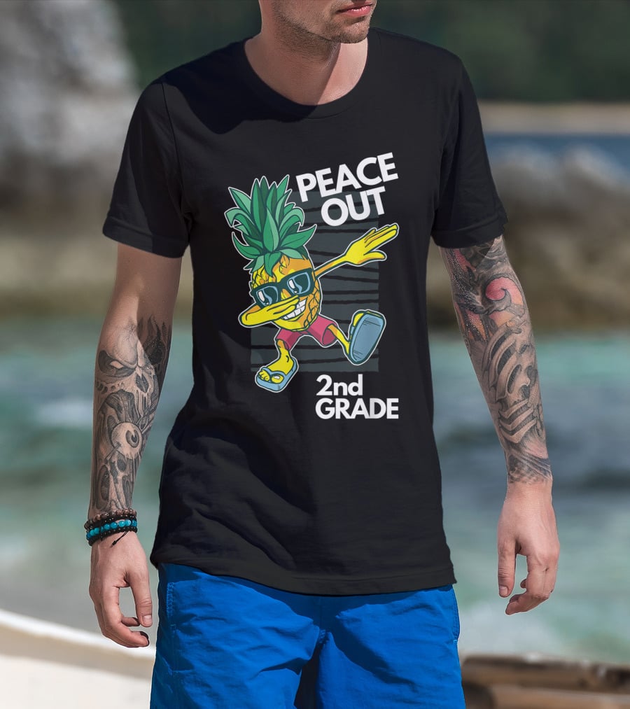 Peace Out Pineapple Dabbing 2nd Grade T-Shirt