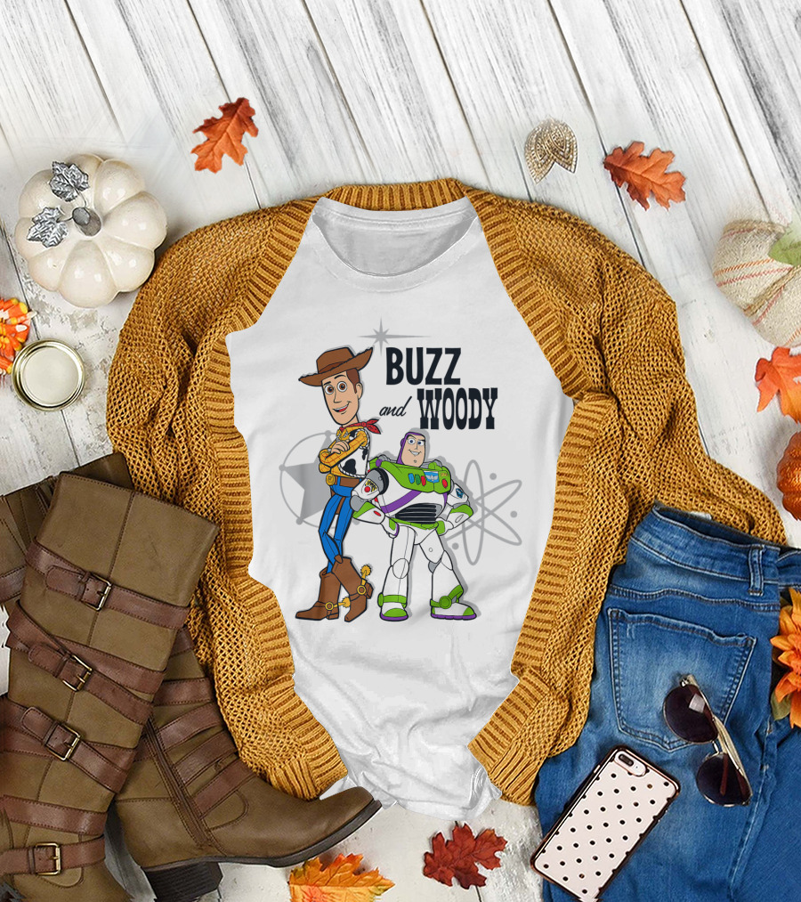 Pixar Toy Story Buzz and Woody Star Atom T-Shirt