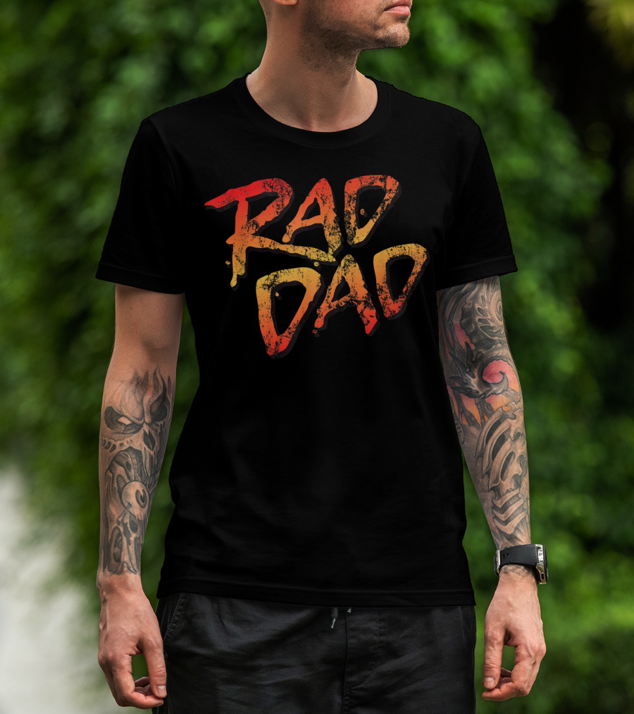 RAD DAD 80s Nostalgic Retro Style Vintage Color Burst T-Shirt