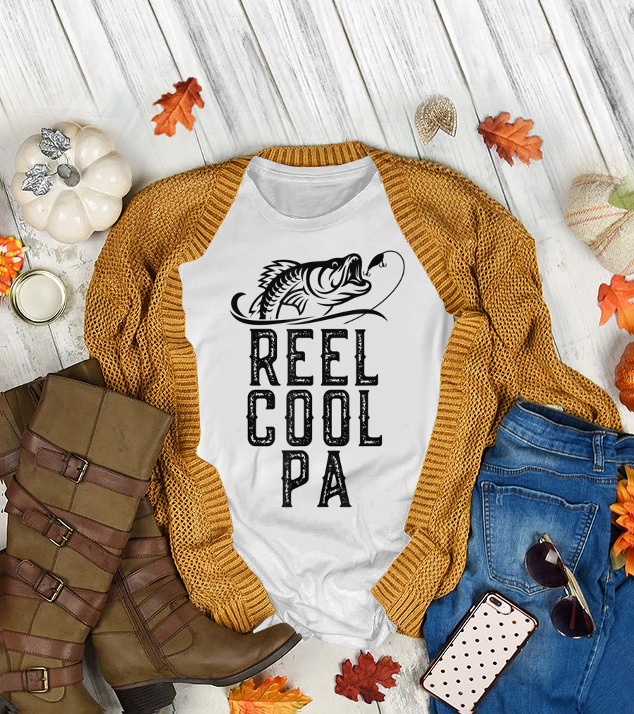 Reel Cool Pa Father's Day Fishing Fan Gift T-Shirt