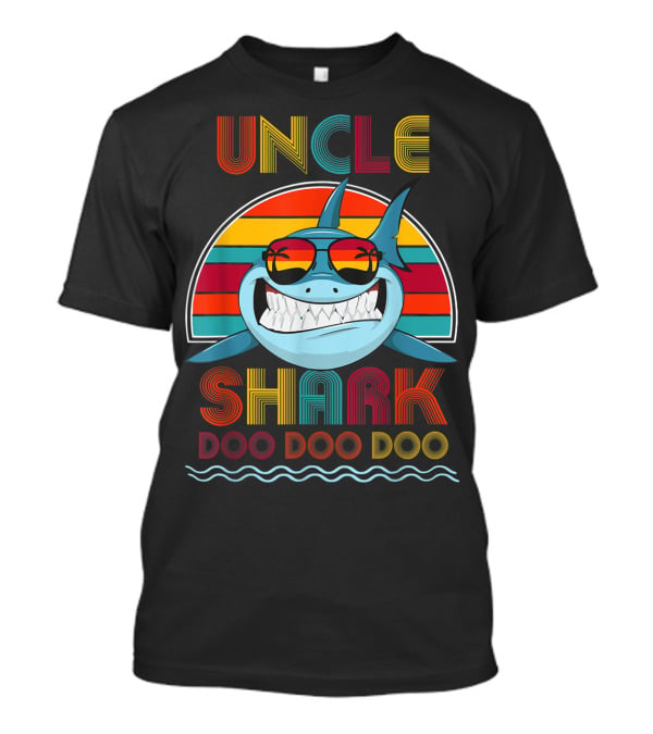 Uncle Shark Doo Doo Doo Retro Vintage Rainbow Sunglasses T-Shirt