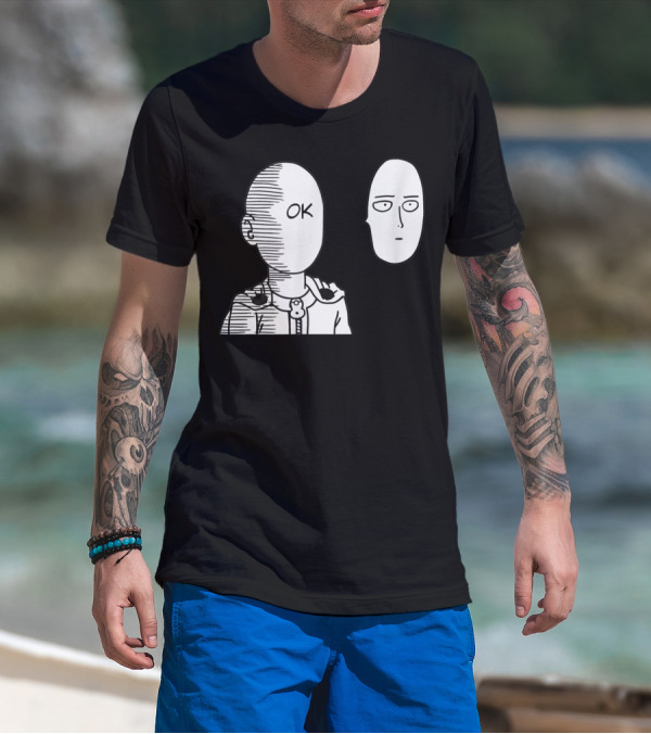 Saitama OK Face Oppai Otaku Manga T-Shirt