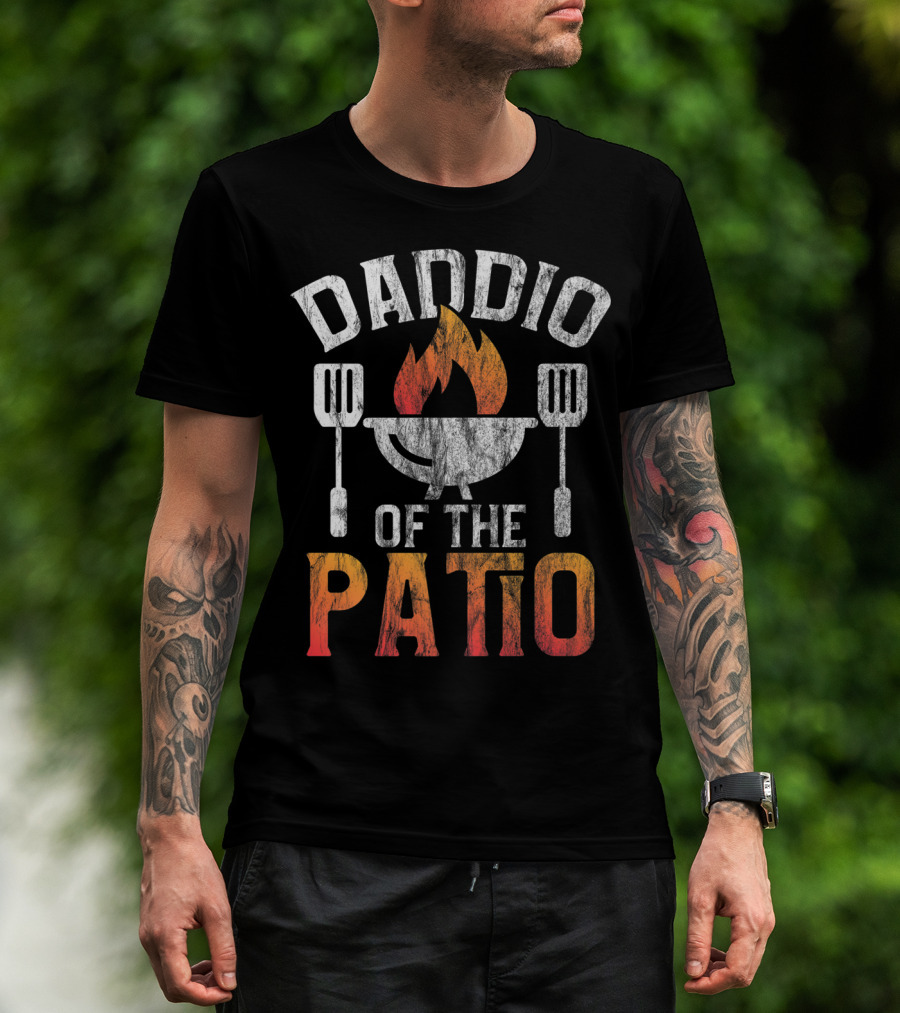Daddio Of The Patio Grill Spatula Flame Design Savvy Turtle T-Shirt
