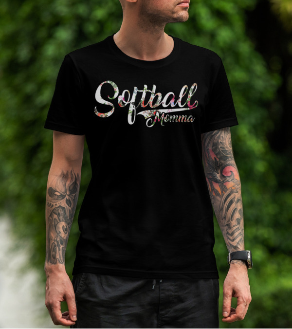 Softball Momma Floral T-Shirt