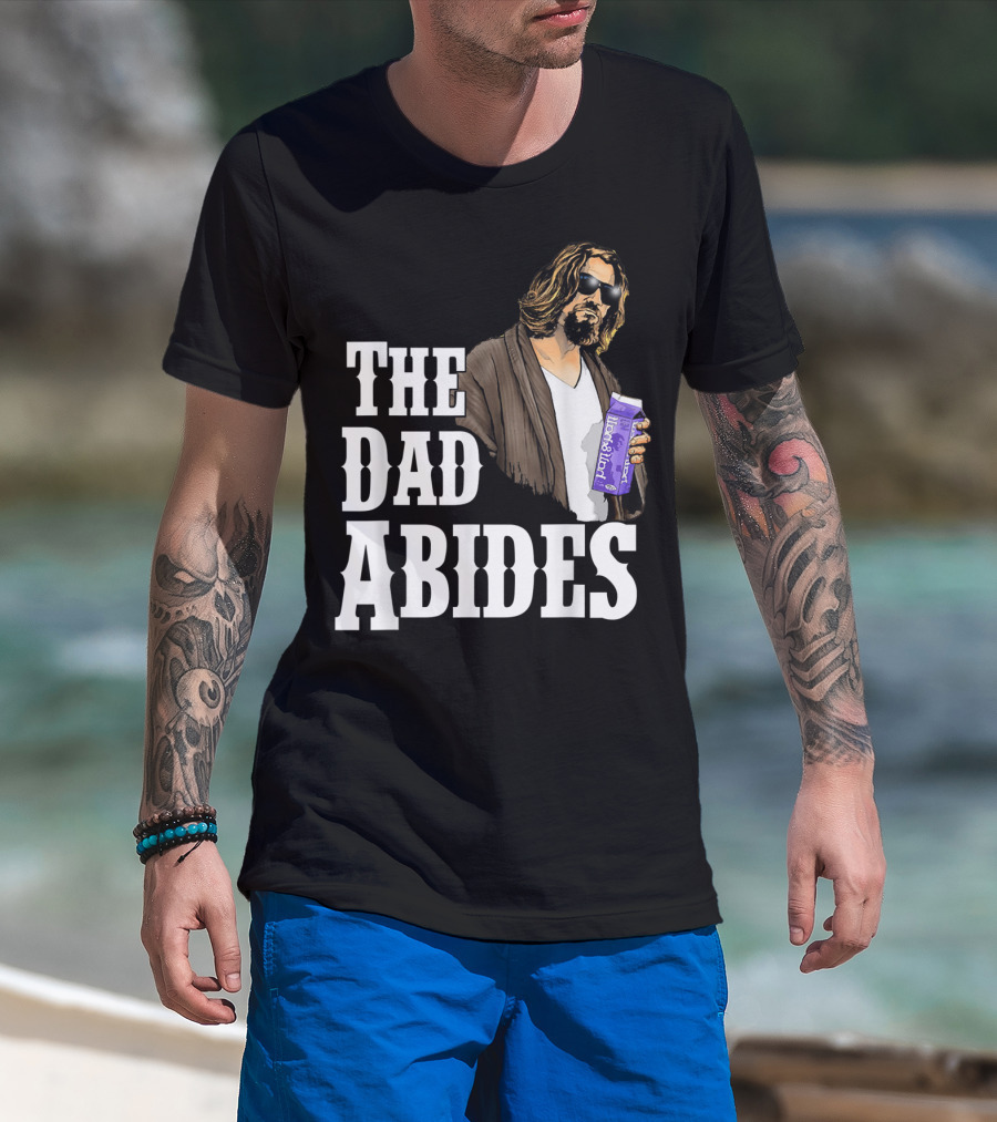 The Dad Abides Cool Milk Carton Robe Sunglasses T-Shirt