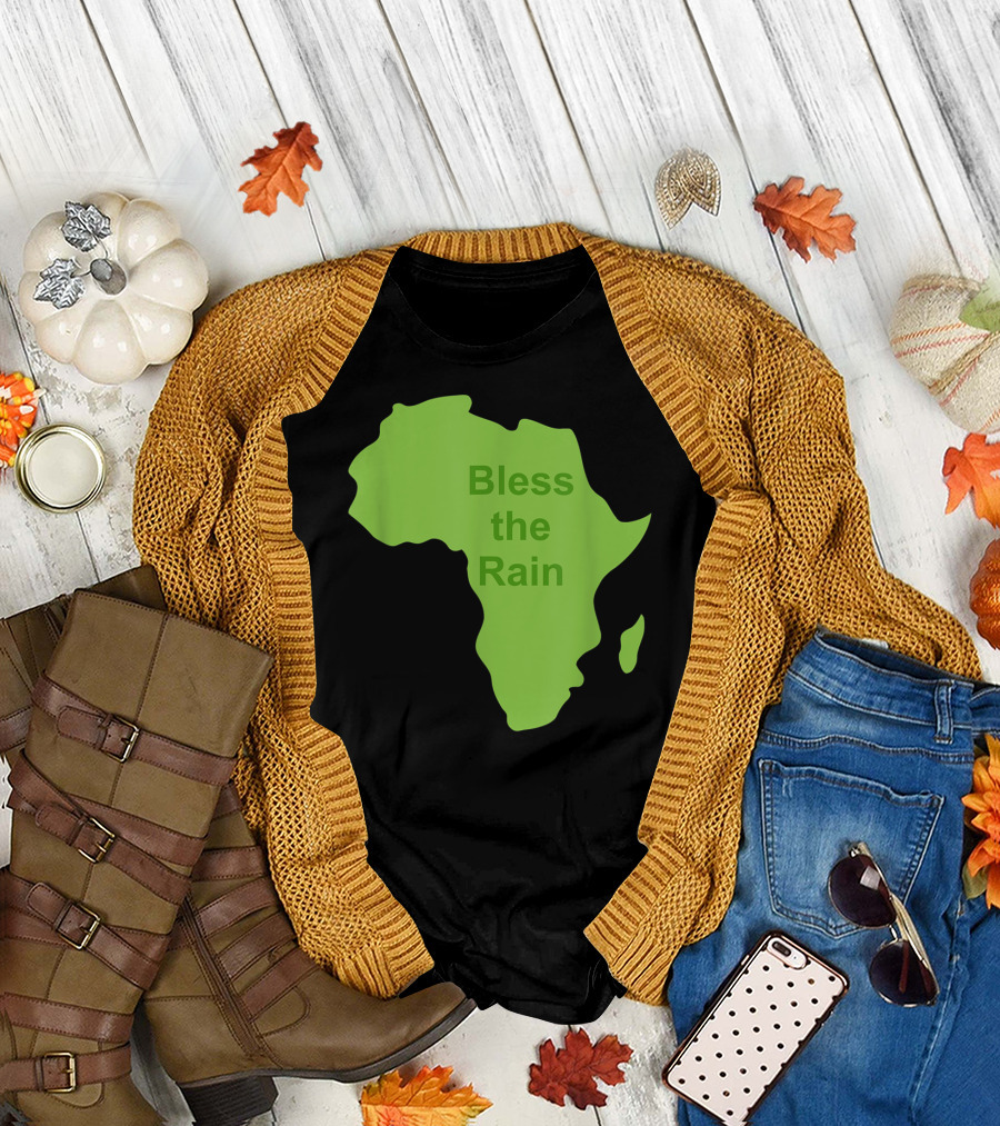 Toto Africa Bless the Rain Green Africa Shape T-Shirt