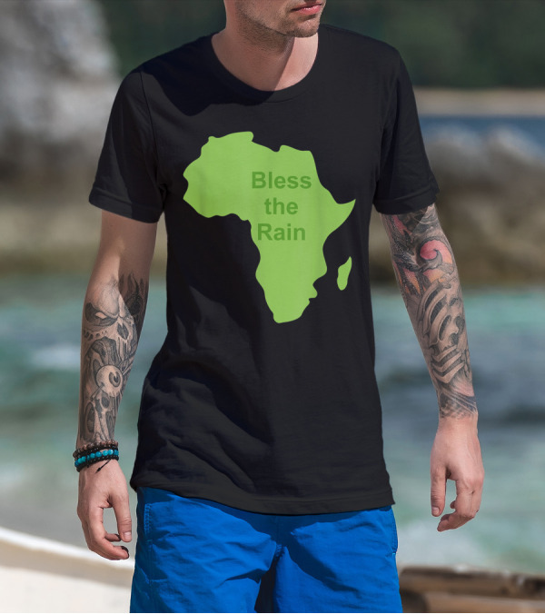 Toto Africa Bless The Rain Green Africa Shape T-Shirt