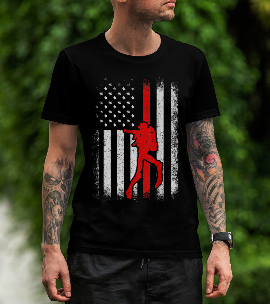 USA American Flag Red White Vintage Scuba Diving Iconic T-Shirt