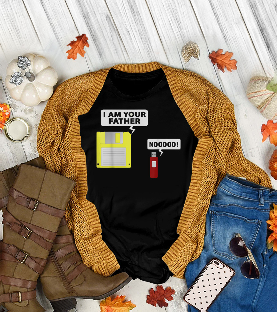 USB Floppy Disk I Am Your Father Nooooo Funny Geek Computer T-Shirt
