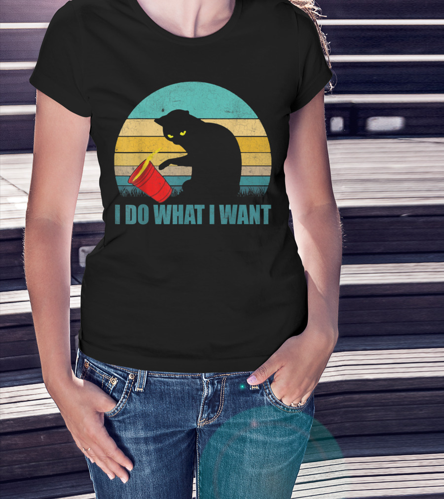 Vintage Cat I Do What I Want Cat Lover T-Shirt
