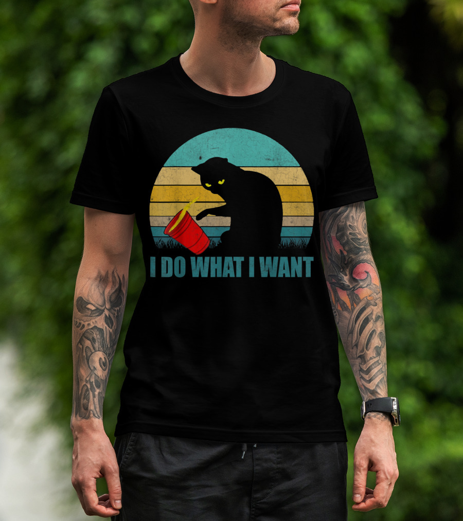 Vintage Cat I Do What I Want Cat Lover T-Shirt