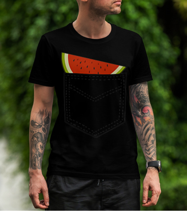 Watermelon Summer Cool Pocket Melon Fruit T-Shirt