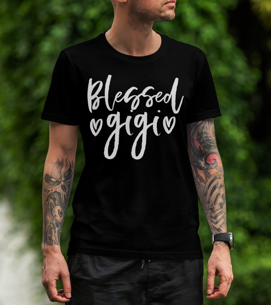 Blessed Gigi Grandparents Hearts Mother's Day T-Shirt