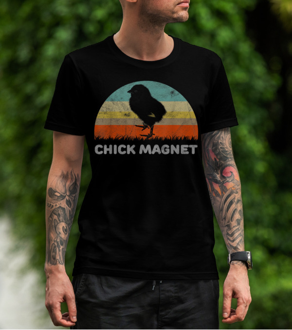 Retro Sunset Chick Magnet T-Shirt