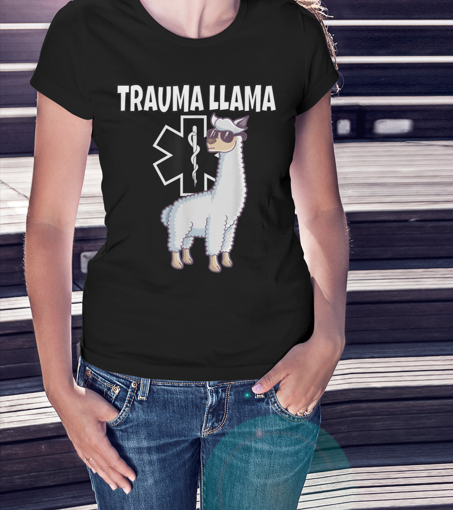 Trauma Llama EMS Medic Funny EMT T-Shirt
