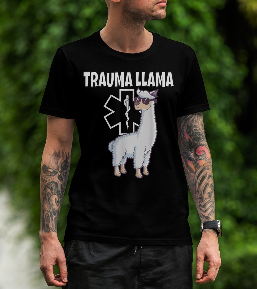 Trauma Llama EMS Medic Funny EMT T-Shirt