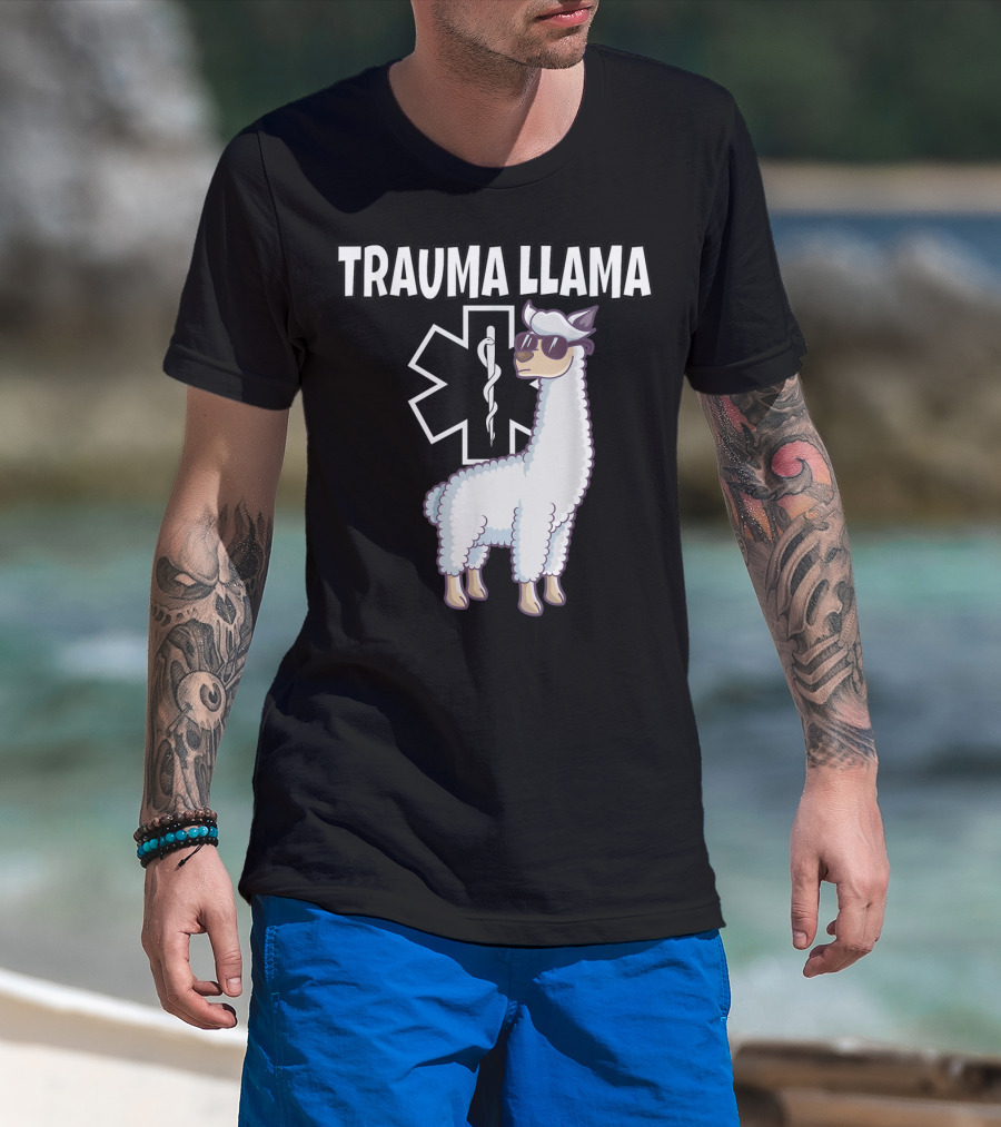 Trauma Llama EMS Medic Funny EMT T-Shirt