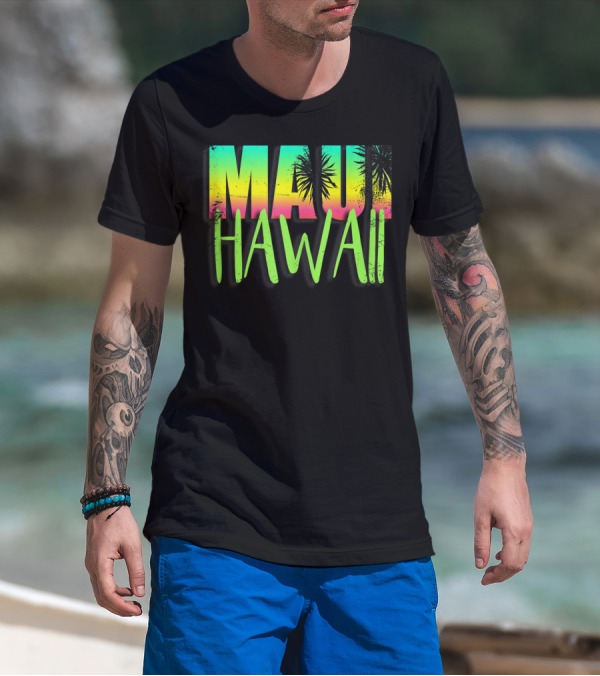 Maui Hawaii Vintage Sunset Vacation T-Shirt