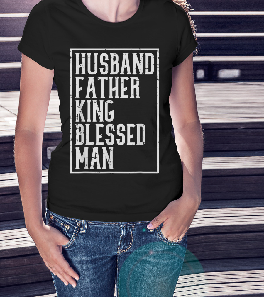 Husband Father King Blessed Man Black Pride T-Shirt