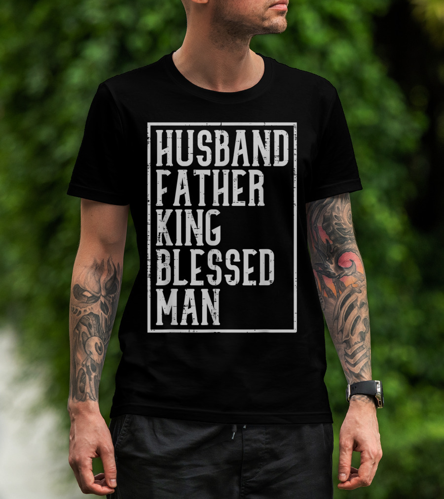 Husband Father King Blessed Man Black Pride T-Shirt