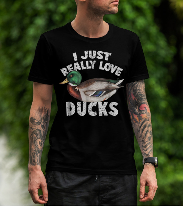 I Just Really Love Ducks Cute Mallard Duck T-Shirt