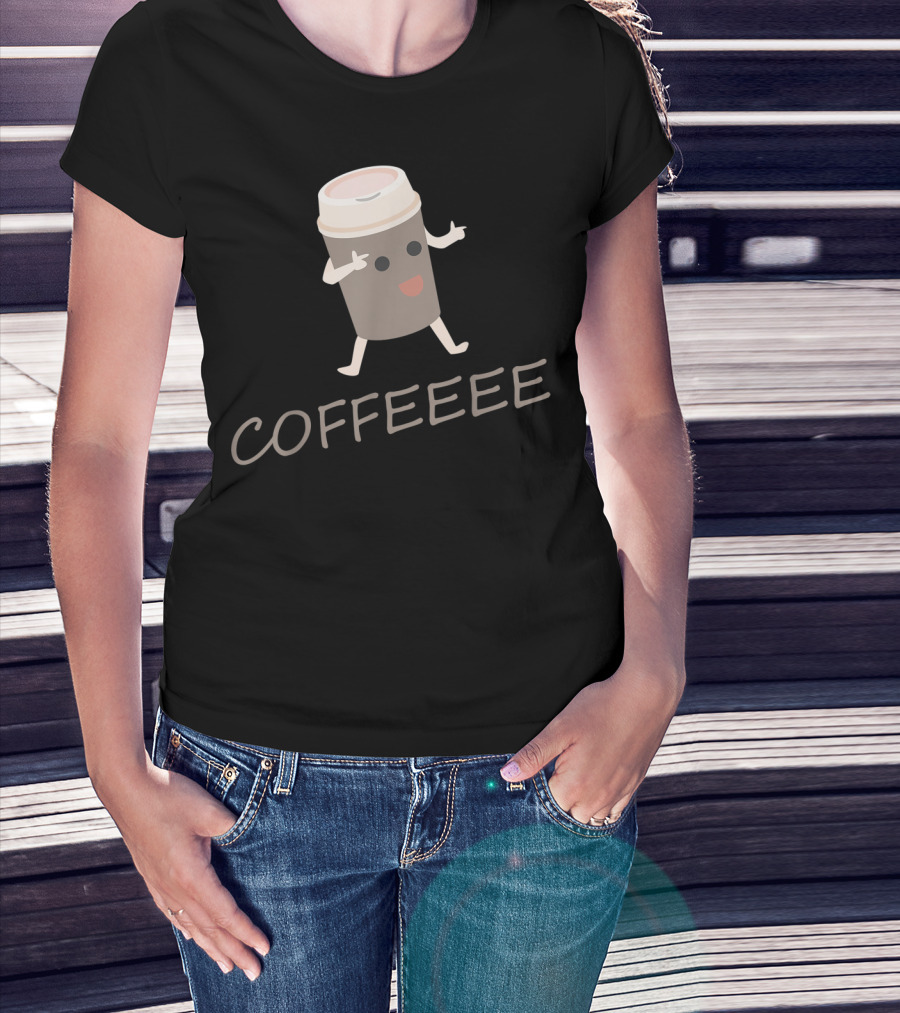 COFFEEEE Caffeine Addict I Love Coffee Bean T-Shirt