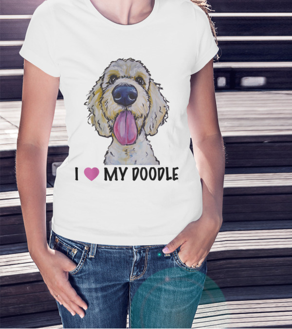 I Love My Doodle Golden Doodle Heart T-Shirt