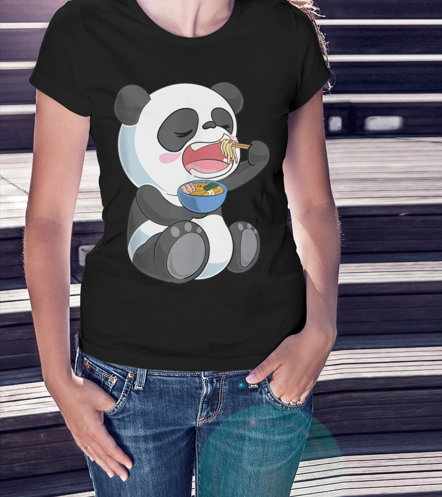 Ramen Eating Panda Bear With Japanese Noodles T-Shirt