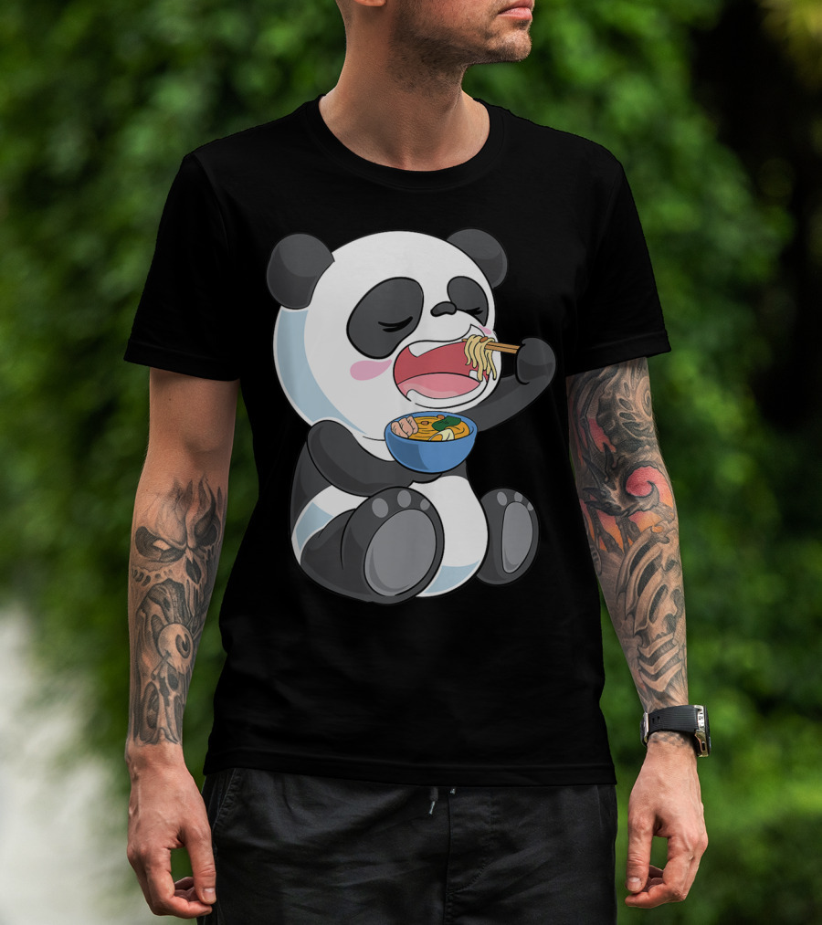 Ramen Eating Panda Bear With Japanese Noodles T-Shirt