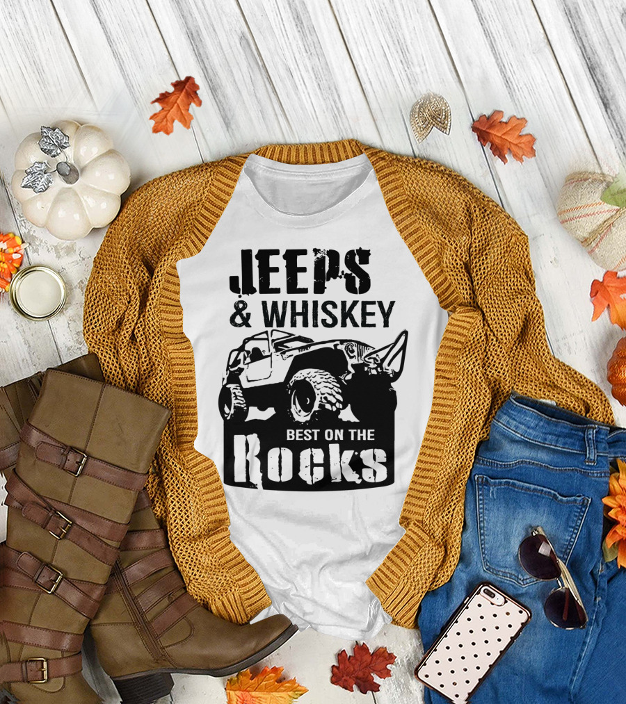 Jeeps and Whiskey Best on the Rocks T-Shirt